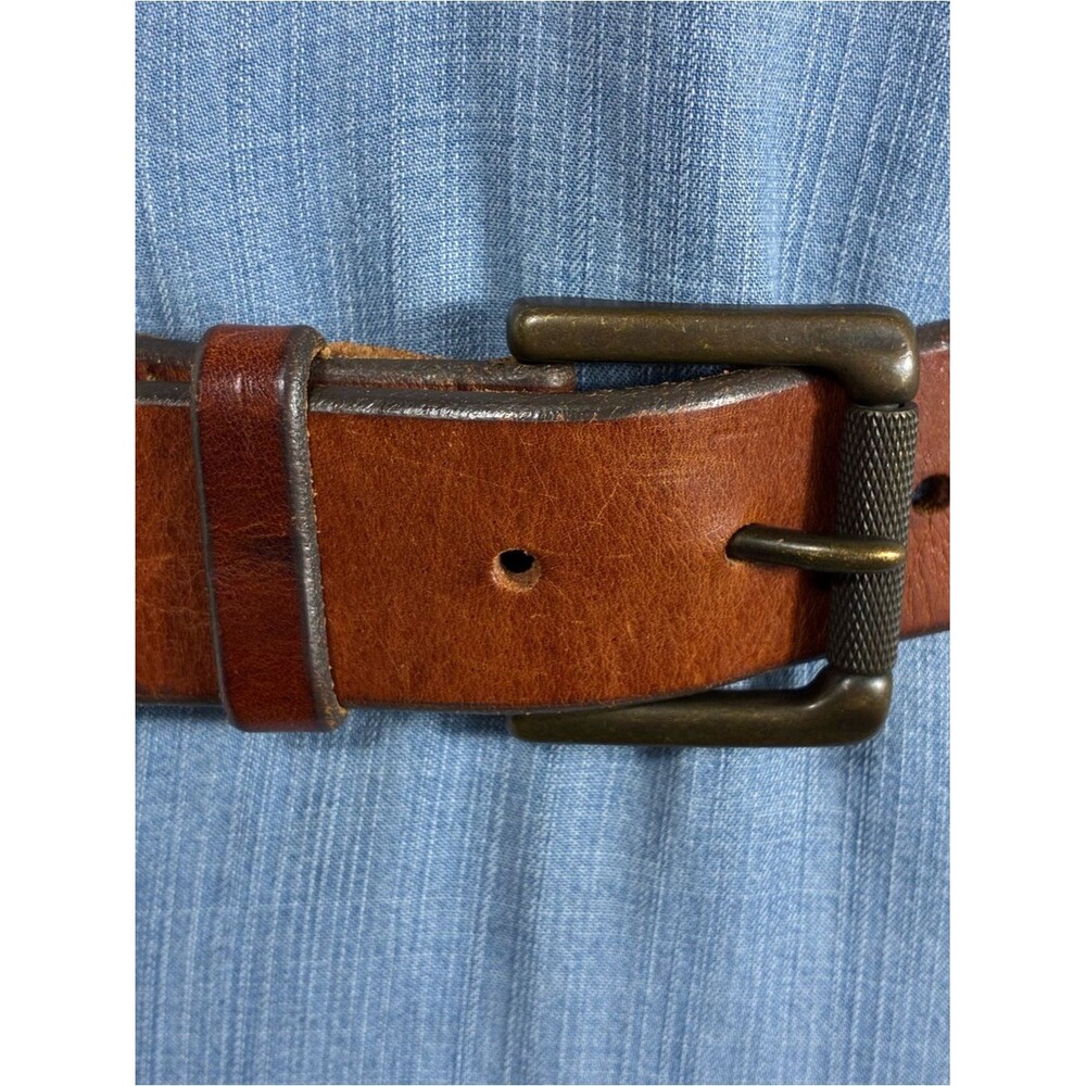 Banana Republic Men's belt Sz 38 Brown Genuine Italian Leather Brass Buckle